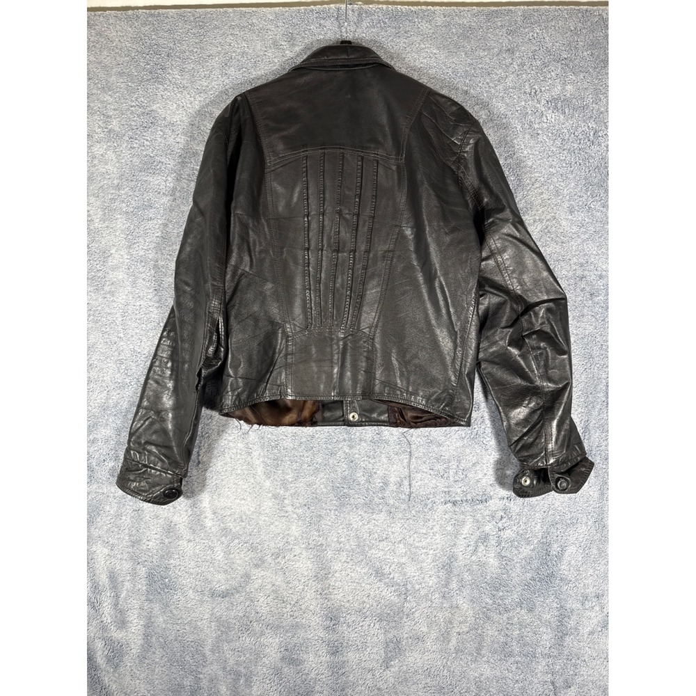 The Leather Ranch Vintage Brown Genuine Leather Button Front Western Jacket XL - Picture 8 of 15